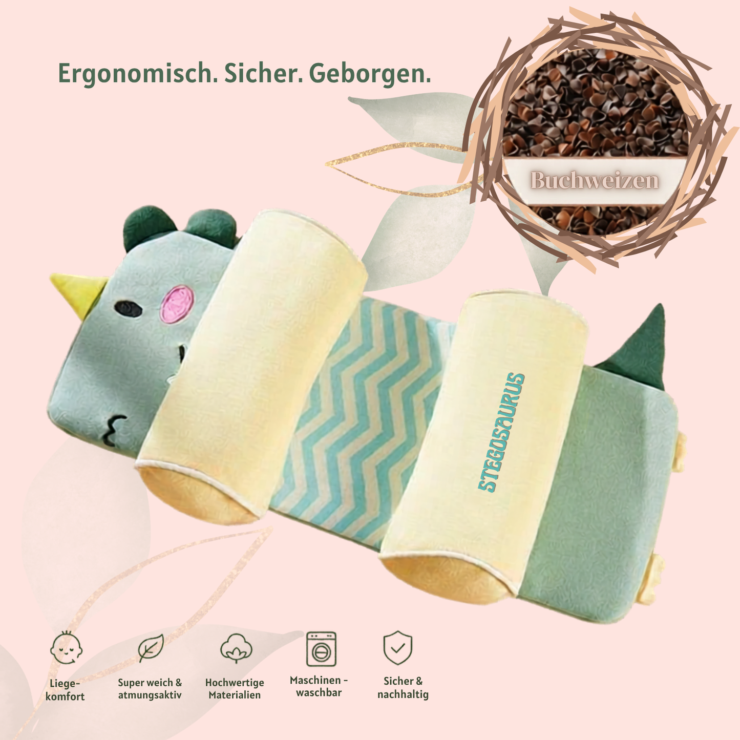 Ergonomisches Buchweizenkissen für Babys